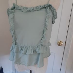 Ruffled Mint Cami Top